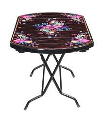 203 B Foil Print 4 Seat.Vict.Table Cent.Leg Black